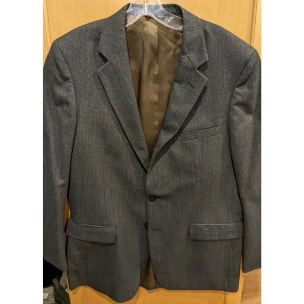 Hardy Amies Savile Row Brown, Pure Wool Textured blazer jacket. Size 42 US.